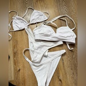 Bundle of white bikini style swim wear